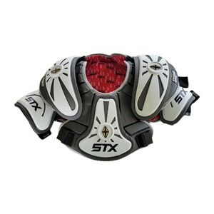 STX Shogun Lacrosse Shoulder Pads Youth Medium Black White Red Protective Gear